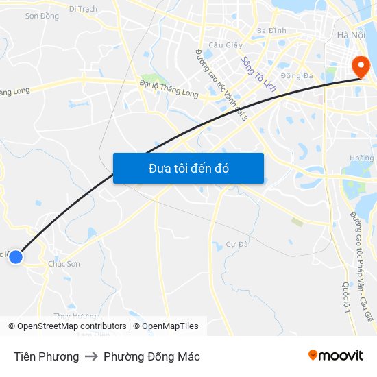 Tiên Phương to Phường Đống Mác map