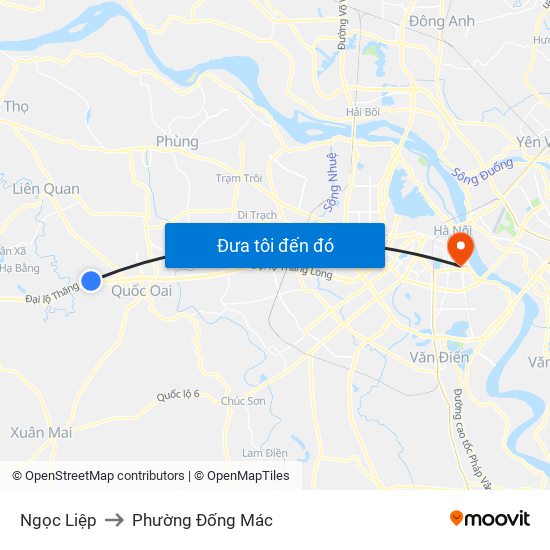 Ngọc Liệp to Phường Đống Mác map