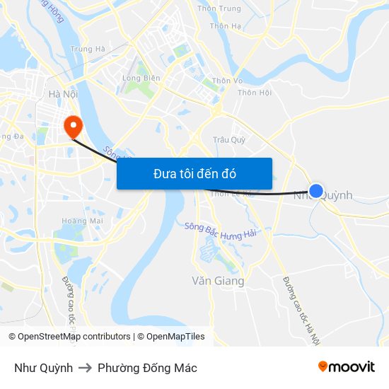 Như Quỳnh to Phường Đống Mác map