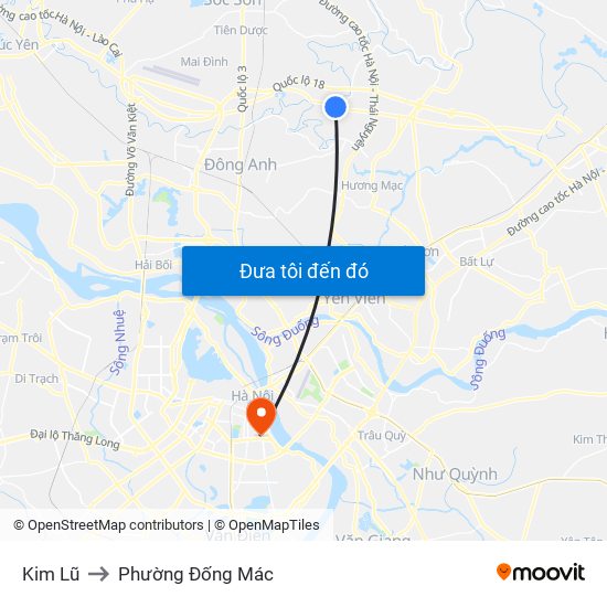 Kim Lũ to Phường Đống Mác map