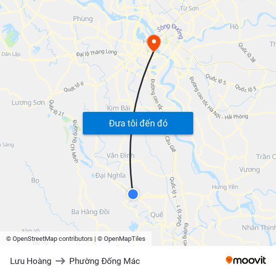 Lưu Hoàng to Phường Đống Mác map