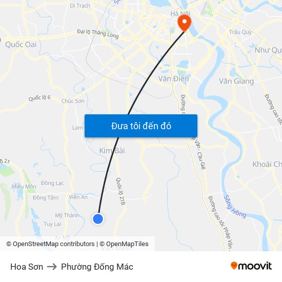 Hoa Sơn to Phường Đống Mác map