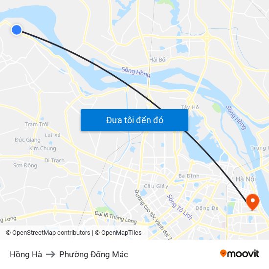 Hồng Hà to Phường Đống Mác map