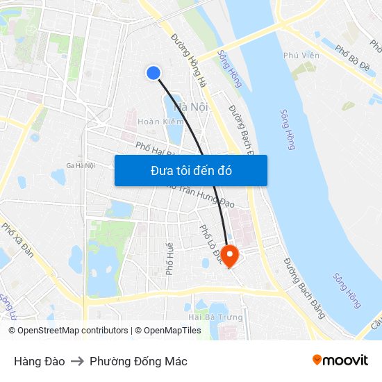 Hàng Đào to Phường Đống Mác map