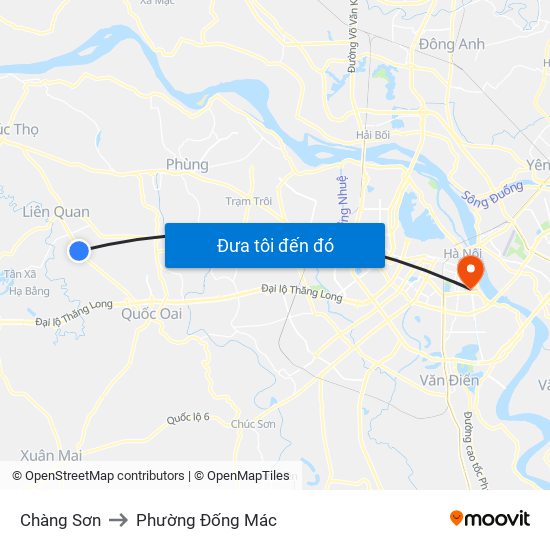 Chàng Sơn to Phường Đống Mác map