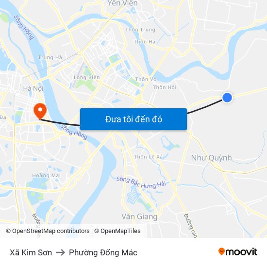 Xã Kim Sơn to Phường Đống Mác map