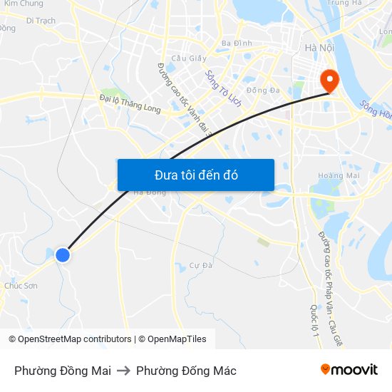 Phường Đồng Mai to Phường Đống Mác map