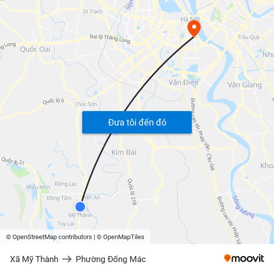 Xã Mỹ Thành to Phường Đống Mác map