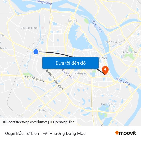 Quận Bắc Từ Liêm to Phường Đống Mác map