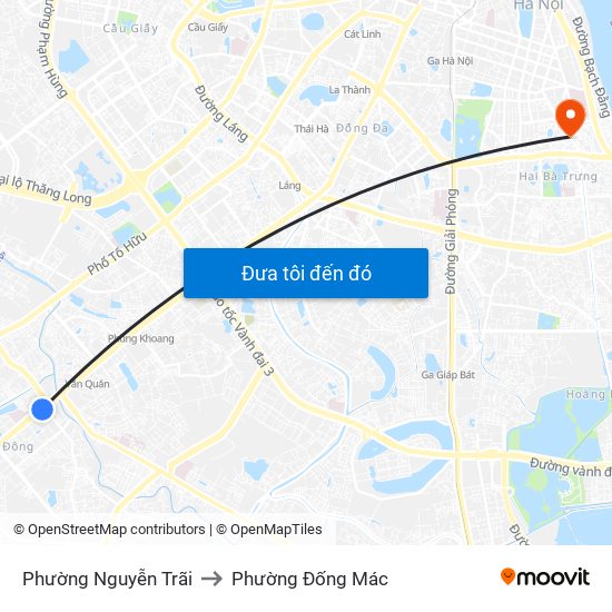 Phường Nguyễn Trãi to Phường Đống Mác map