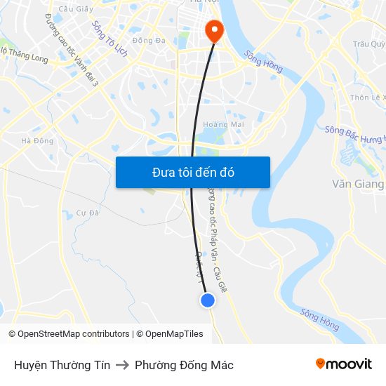 Huyện Thường Tín to Phường Đống Mác map