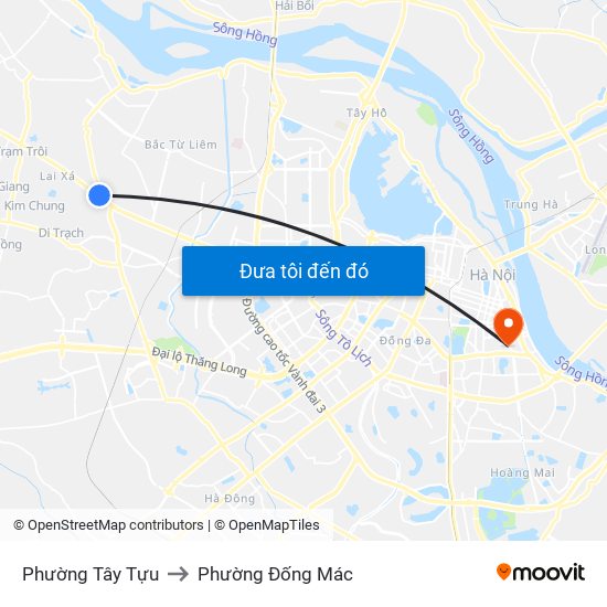 Phường Tây Tựu to Phường Đống Mác map