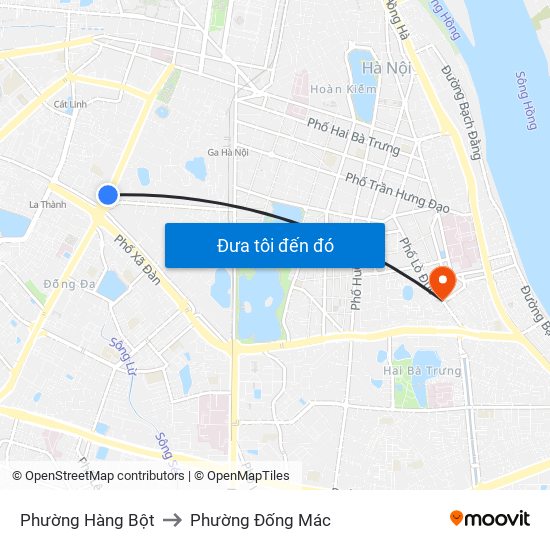 Phường Hàng Bột to Phường Đống Mác map