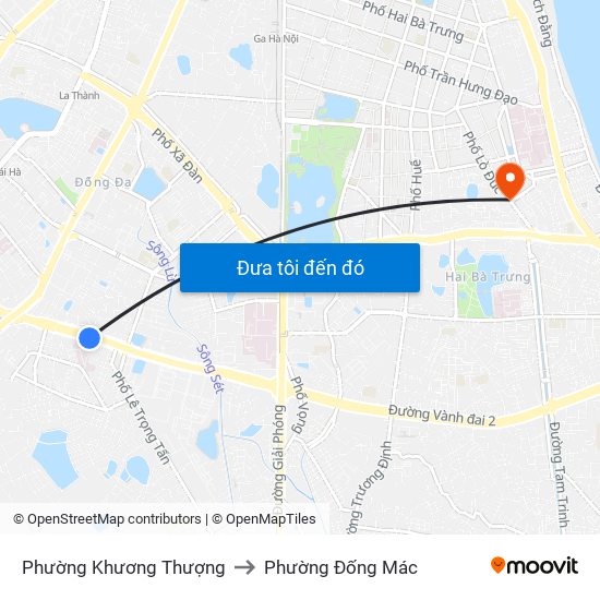 Phường Khương Thượng to Phường Đống Mác map