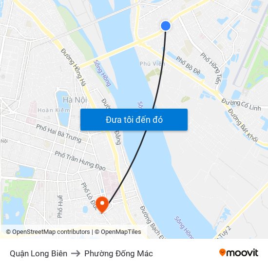 Quận Long Biên to Phường Đống Mác map