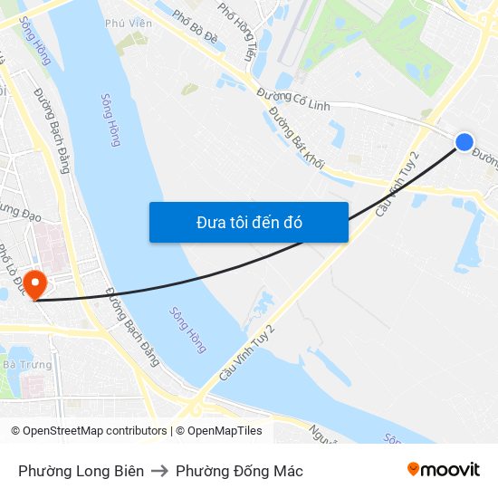 Phường Long Biên to Phường Đống Mác map