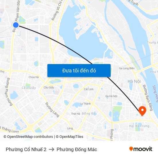 Phường Cổ Nhuế 2 to Phường Đống Mác map