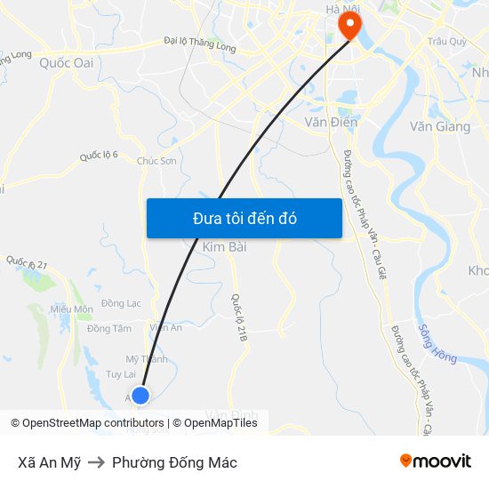 Xã An Mỹ to Phường Đống Mác map