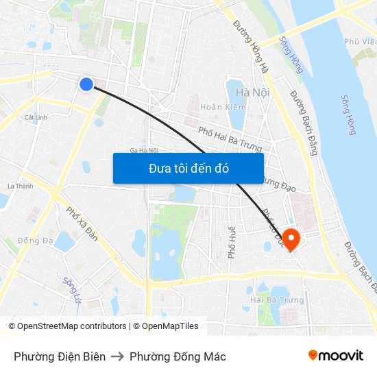 Phường Điện Biên to Phường Đống Mác map