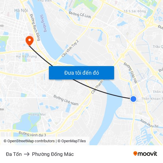 Đa Tốn to Phường Đống Mác map