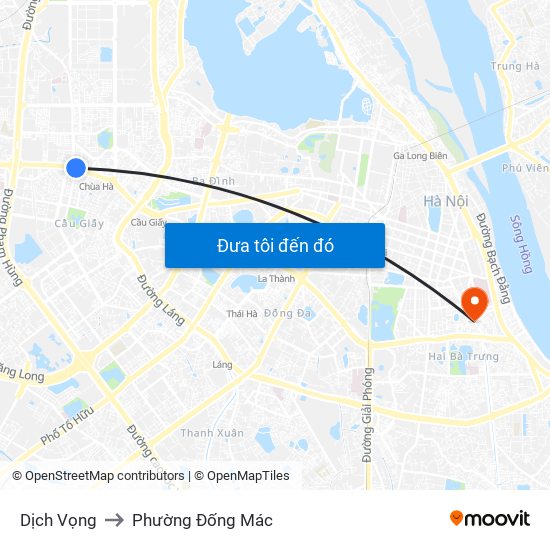 Dịch Vọng to Phường Đống Mác map