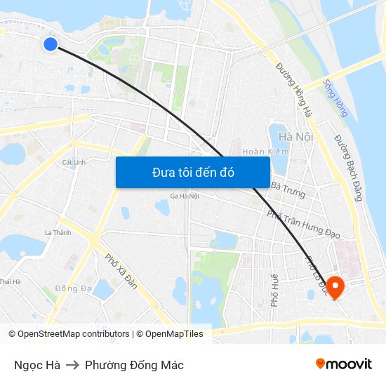 Ngọc Hà to Phường Đống Mác map