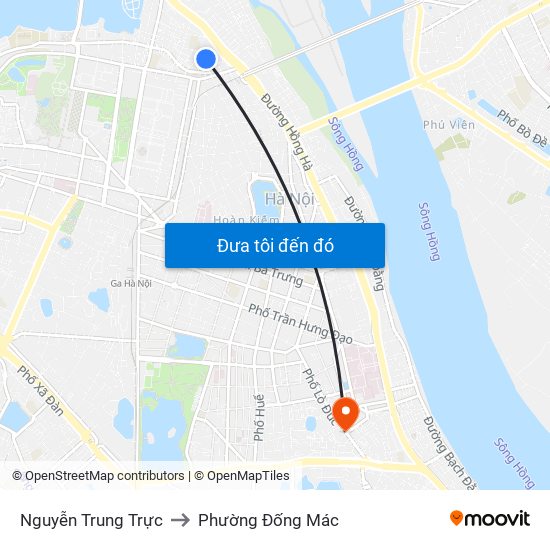 Nguyễn Trung Trực to Phường Đống Mác map