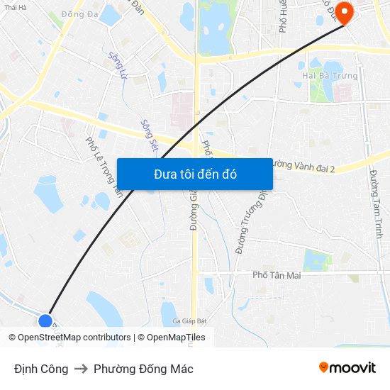 Định Công to Phường Đống Mác map