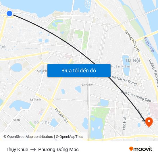 Thụy Khuê to Phường Đống Mác map
