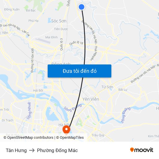 Tân Hưng to Phường Đống Mác map