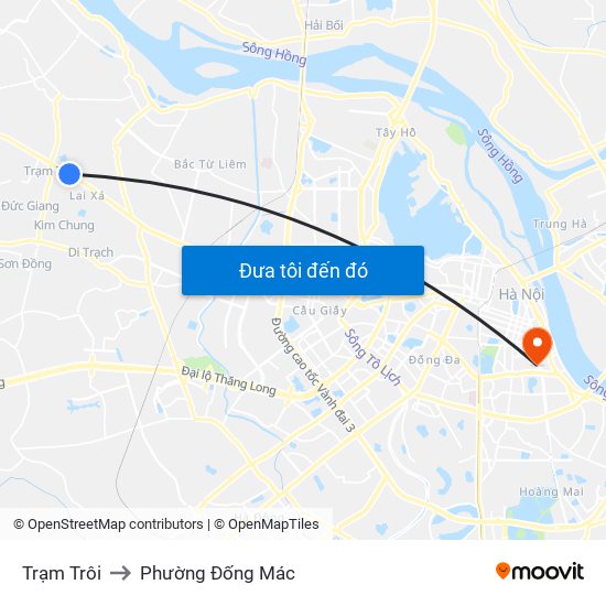 Trạm Trôi to Phường Đống Mác map