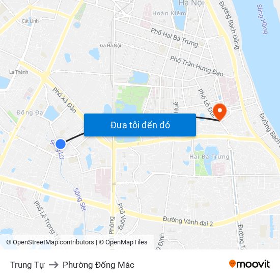 Trung Tự to Phường Đống Mác map