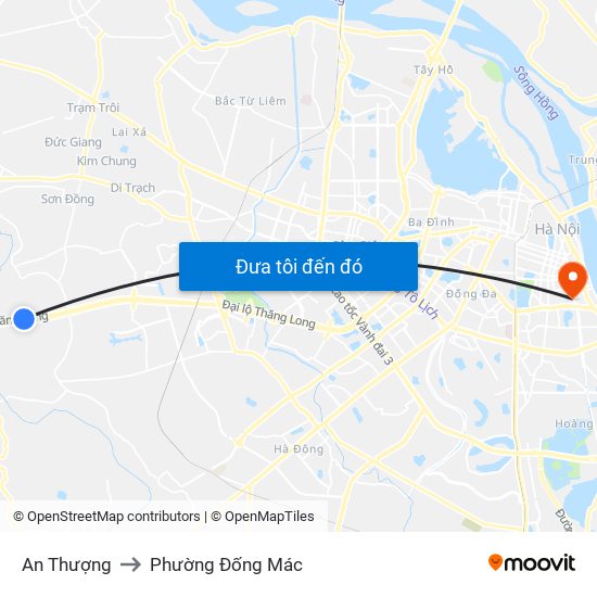 An Thượng to Phường Đống Mác map