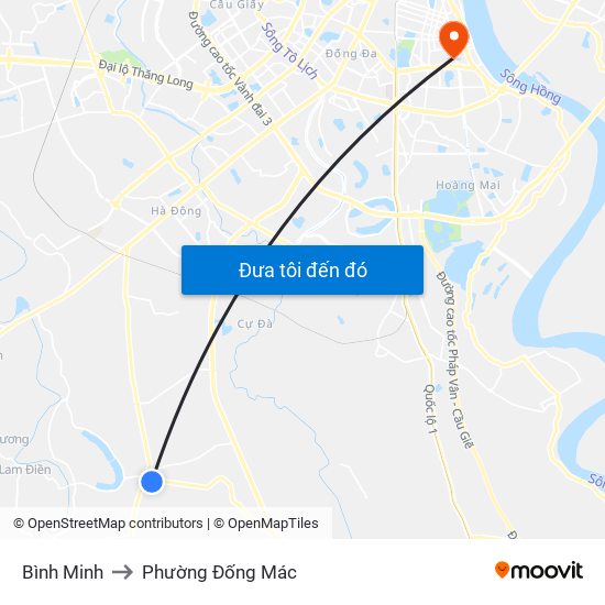 Bình Minh to Phường Đống Mác map