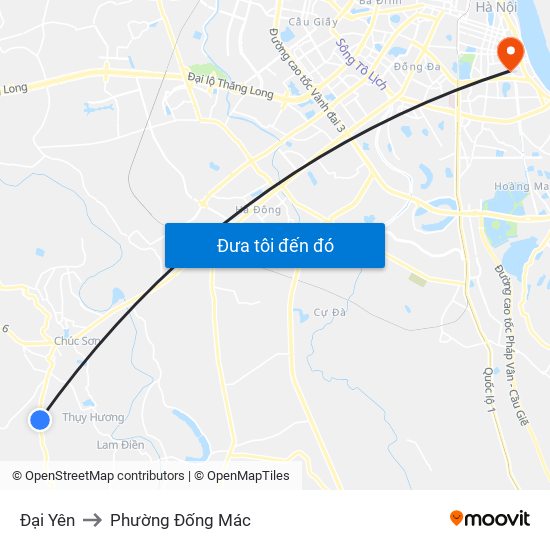 Đại Yên to Phường Đống Mác map