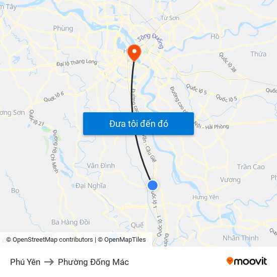 Phú Yên to Phường Đống Mác map