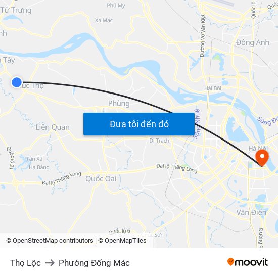 Thọ Lộc to Phường Đống Mác map