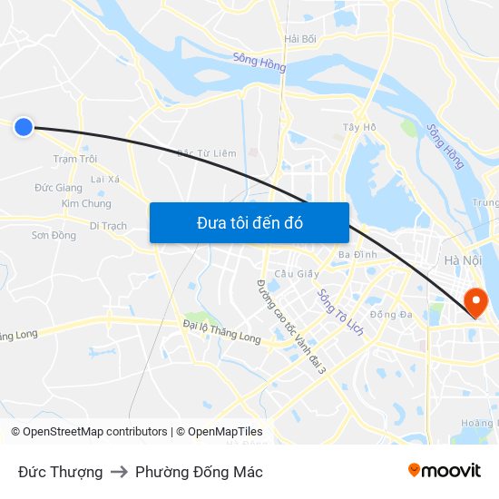 Đức Thượng to Phường Đống Mác map