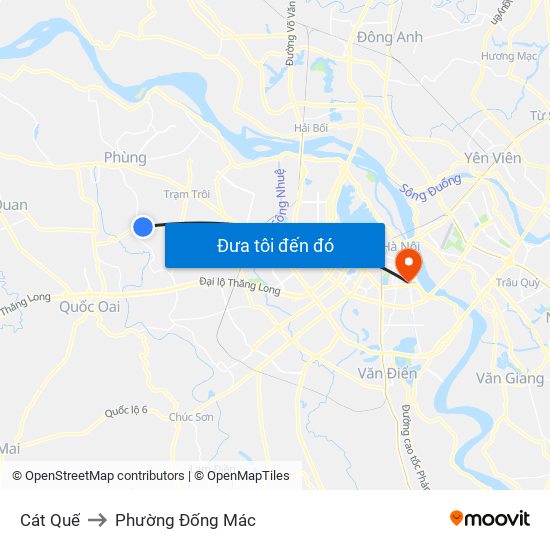 Cát Quế to Phường Đống Mác map