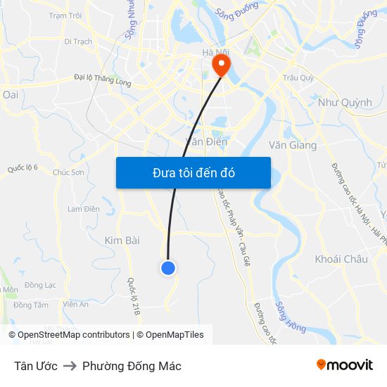 Tân Ước to Phường Đống Mác map