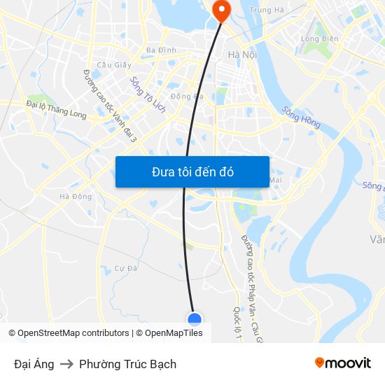 Đại Áng to Phường Trúc Bạch map