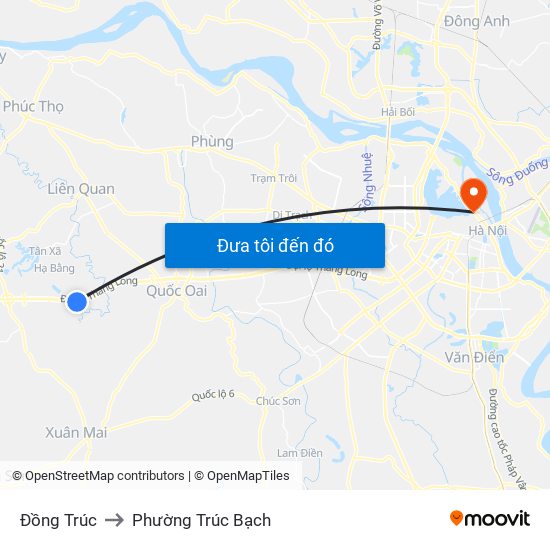 Đồng Trúc to Phường Trúc Bạch map