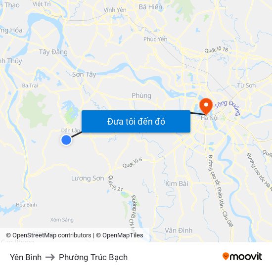 Yên Bình to Phường Trúc Bạch map