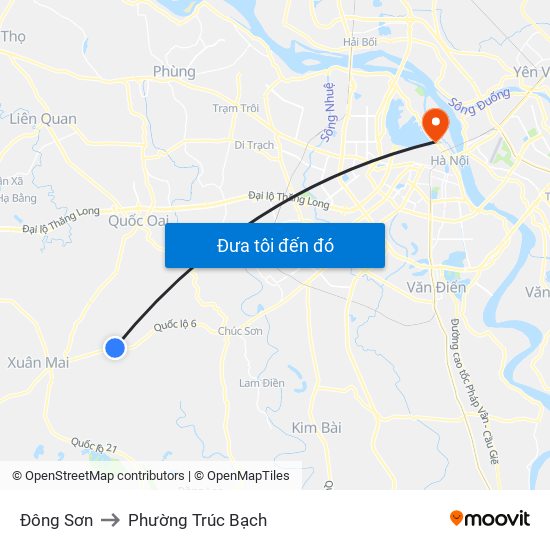 Đông Sơn to Phường Trúc Bạch map