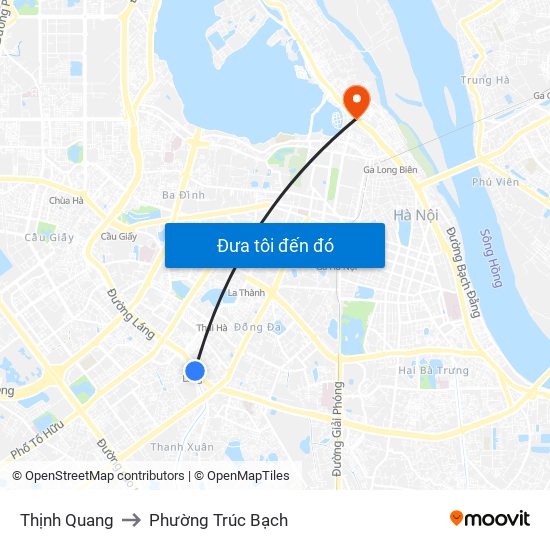 Thịnh Quang to Phường Trúc Bạch map
