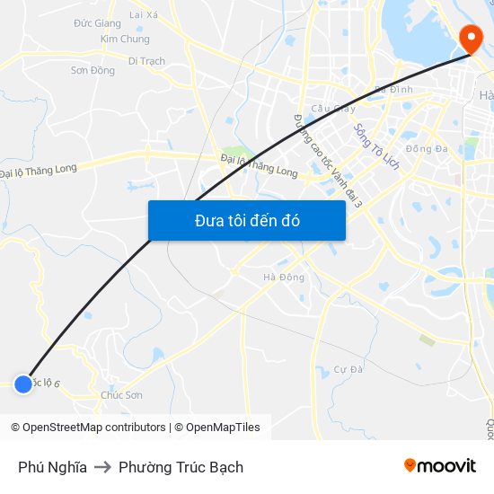 Phú Nghĩa to Phường Trúc Bạch map