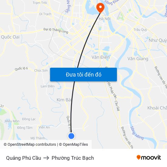 Quảng Phú Cầu to Phường Trúc Bạch map