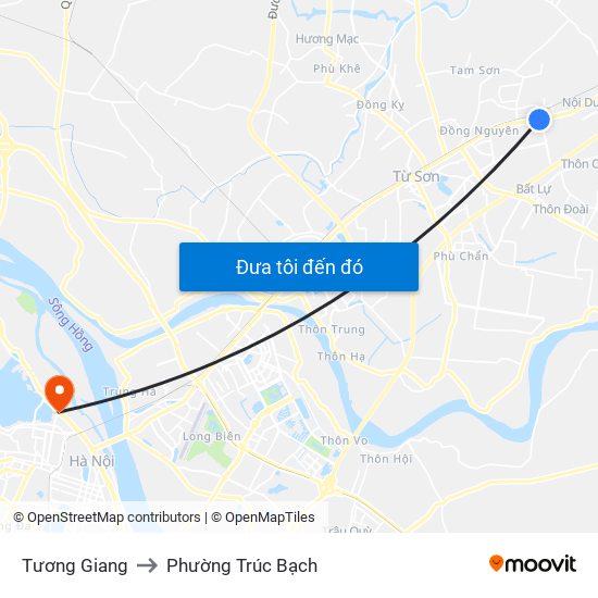 Tương Giang to Phường Trúc Bạch map