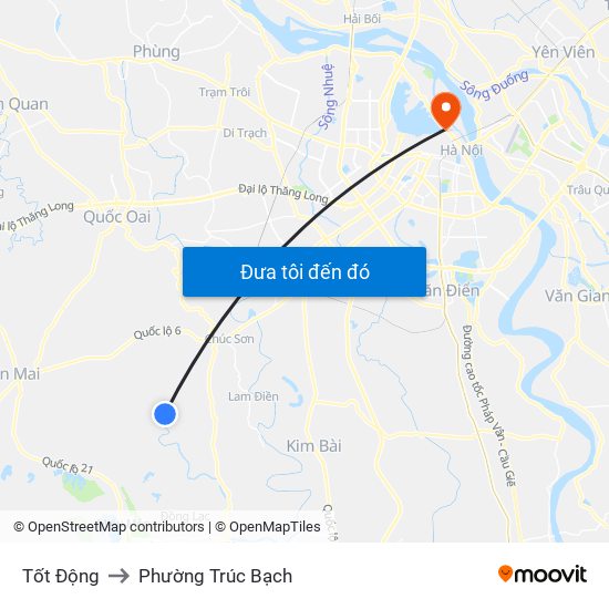 Tốt Động to Phường Trúc Bạch map