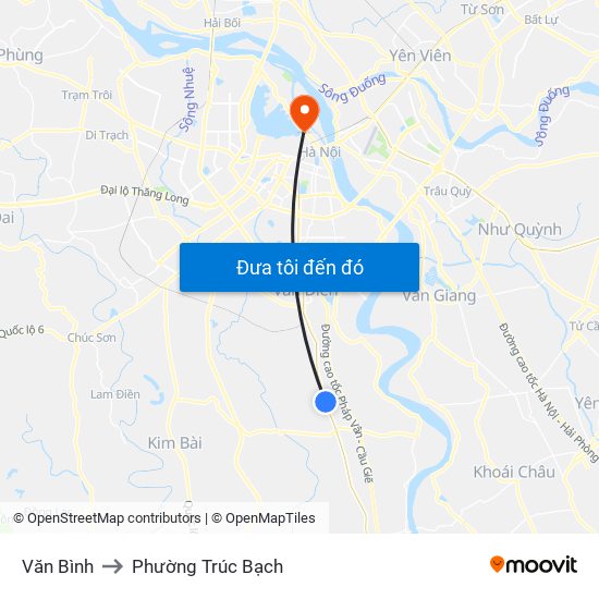 Văn Bình to Phường Trúc Bạch map